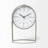 12" Gray Metal Table Clock