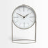 12" Gray Metal Table Clock