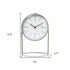 12" Gray Metal Table Clock