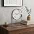 12" Gray Metal Table Clock