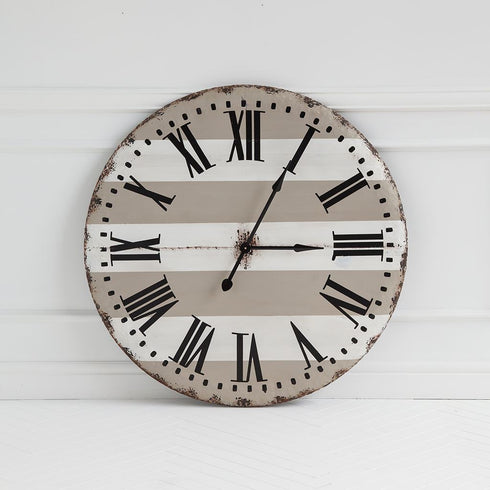 3" Gray And White Metal Analog Round Wall Clock