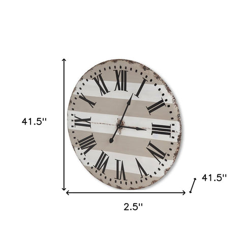 3" Gray And White Metal Analog Round Wall Clock