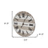 3" Gray And White Metal Analog Round Wall Clock