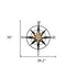 39" Black Rustic Compass Metal Wall Decor