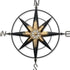 39" Black Rustic Compass Metal Wall Decor