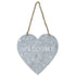 10" Gray Galvanized Metal Heart Shaped Welcome Wall Decor