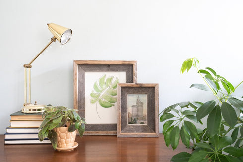 8.5" x 11" Gray Solid Wood Tabletop Picture Frame