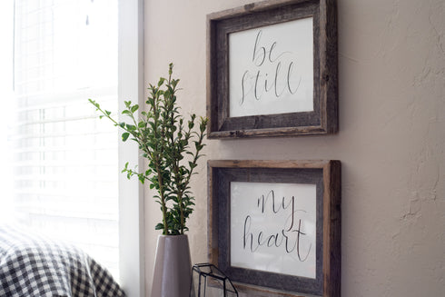 20" x 30" Gray Solid Wood Hanging Picture Frame