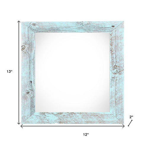 10" x 10" Blue Solid Wood Hanging Picture Frame