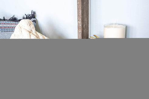 57" Brown Rustic Five Step Wood Ladder Shelf