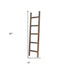 5 Step Rustic Espresso Gray Wood Ladder Shelf