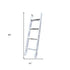 49" Whitewash Rustic Four Step Wood Ladder Shelf