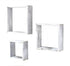 Set of Three Espresso Wood Square Hanging Dimensional Sculpture