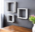 Set of Three Espresso Wood Square Hanging Dimensional Sculpture
