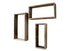 Set of Three Gray Wood Hanging Dimensional Sculpture