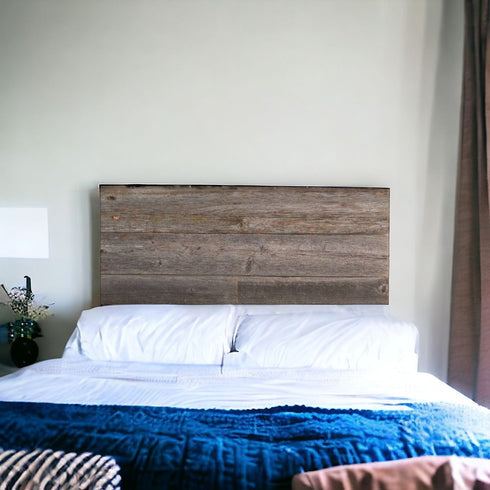Set of Six 4" X 48" Gray and Brown Wood Plank Wall Decor