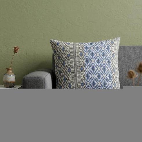 Gray And Blue Aztec Diamond Throw Pillow