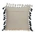20" Slate Gray Abstract Cotton Throw Pillow With Tassels