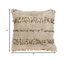 18" Beige And Gold Shaggy Cotton And Sequin Striped Throw Pillow