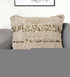 18" Beige And Gold Shaggy Cotton And Sequin Striped Throw Pillow