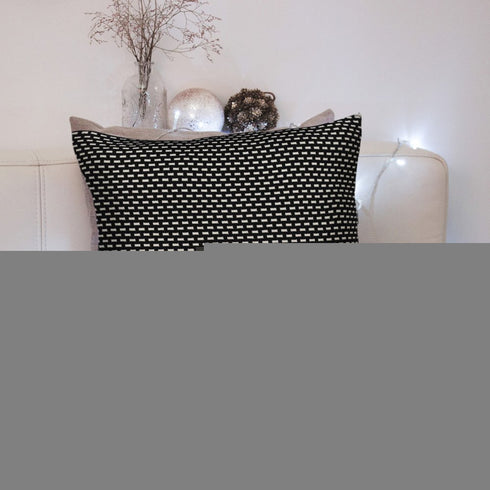 Super Black And White Check Throw Pillow