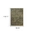 7' X 9' Green And Brown Floral Area Rug