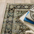 7' X 9' Green And Brown Floral Area Rug
