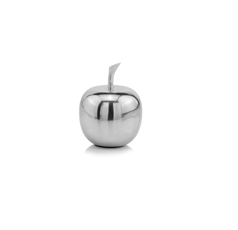 6" Silver Buffed Aluminum Decorative Apple Tabletop Sculpture