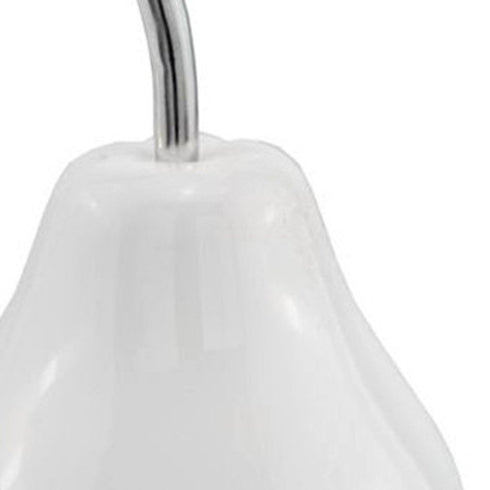 White Medium Pear Shaped Aluminum Accent Home Decor