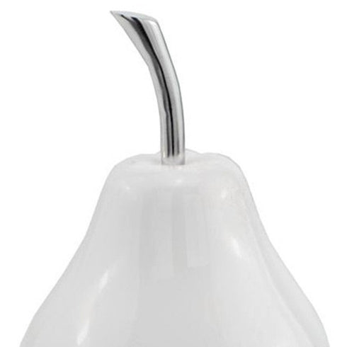 White Medium Pear Shaped Aluminum Accent Home Decor
