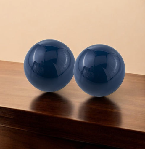 3" Blue Aluminum Decorative Orb Tabletop Sculpture