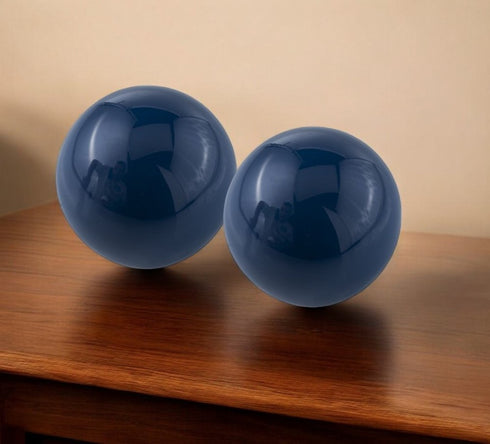 3" Blue Aluminum Decorative Orb Tabletop Sculpture
