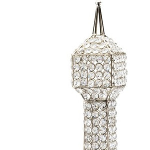 40" Silver Faux Crystal and Silver Tabletop Sculpture