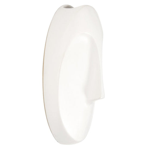 10" White Ceramic Face Round Wall Decor