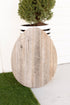 12" X 9" Gray Reclaimed Wood Egg Shaped Wall Decor