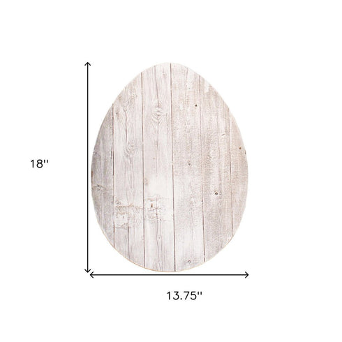 12" X 9" White Easter Solid Wood Hanging Dimensional Sculpture
