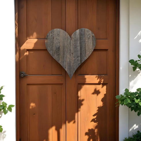 18" Weathered Gray Reclaimed Wood Heart Wall Decor