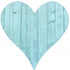 12" Turquoise Reclaimed Wood Heart Wall Decor