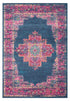 8' X 10' Blue And Pink Medallion Distressed Area Rug
