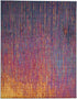 8' X 10' Blue And Orange Abstract Area Rug