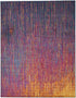 8' X 10' Blue And Orange Abstract Area Rug