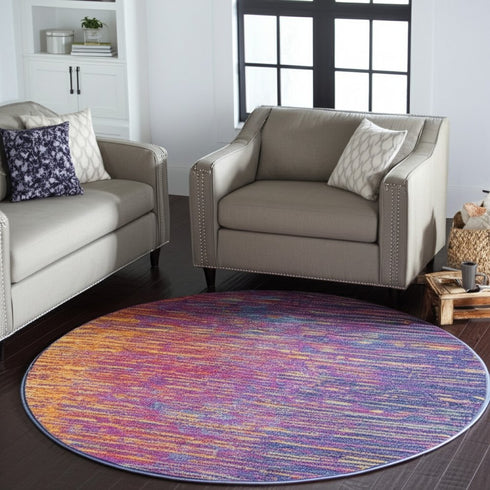 8' X 10' Blue And Orange Abstract Area Rug