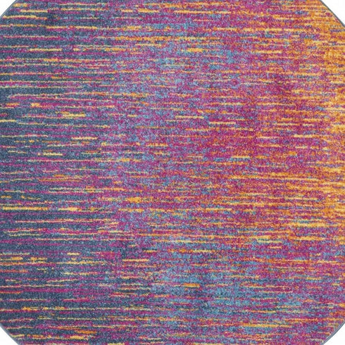 8' X 10' Blue And Orange Abstract Area Rug