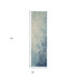 8' Blue And Ivory Abstract Runner Rug