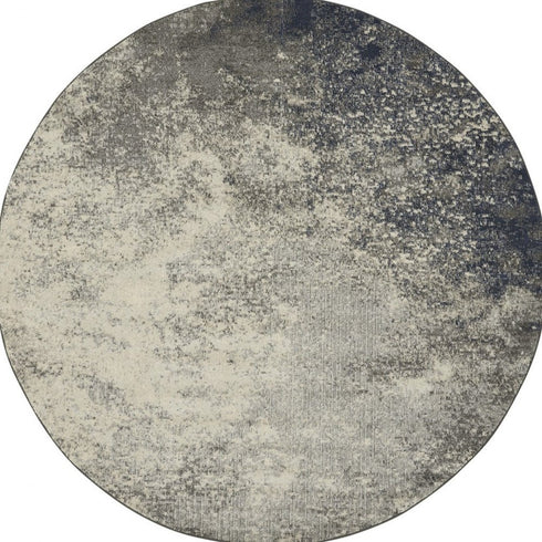 8' X 10' Gray And Ivory Abstract Area Rug