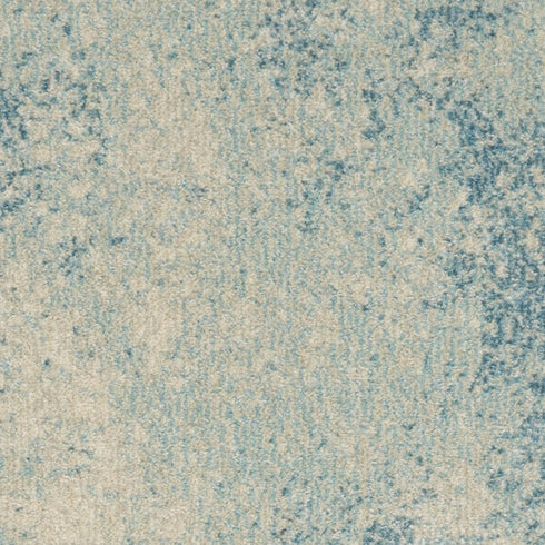8' X 10' Blue And Ivory Abstract Area Rug