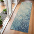 8' X 10' Blue And Ivory Abstract Area Rug