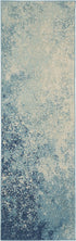 8' X 10' Blue And Ivory Abstract Area Rug