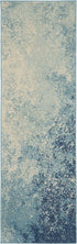 8' X 10' Blue And Ivory Abstract Area Rug