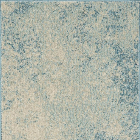 8' X 10' Blue And Ivory Abstract Area Rug